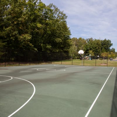 A basketball court at Lyman Park in Quantico, Virginia