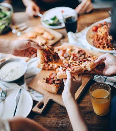 Residents eating lunch at a favorite restaurant near Parish Place in Mount Pleasant, South Carolina
