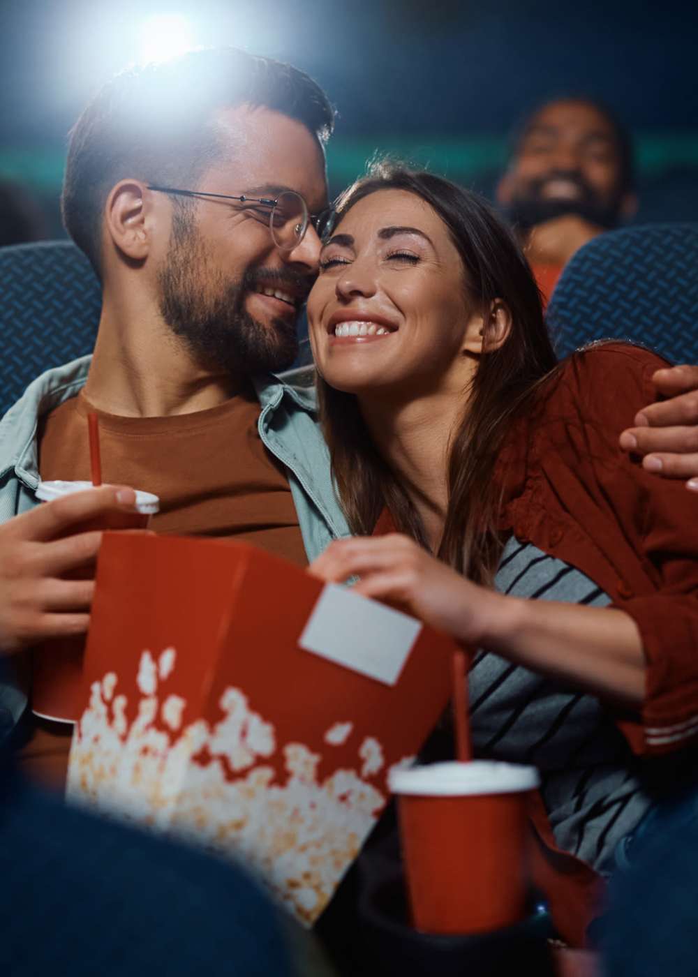 Residents at a movie near Hawthorne Hill Apartments in Thornton, Colorado