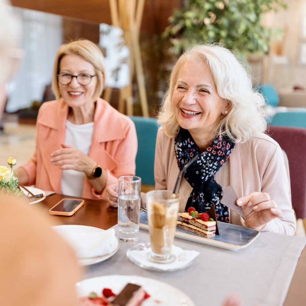 Residents having lunch at a restaurant near Willow Creek Apartments in Escanaba, Michigan