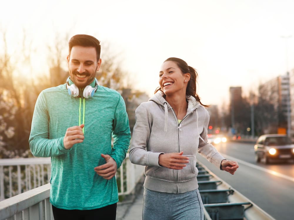 Residents going for a morning jog at Haven Apartment Homes in Kent, Washington