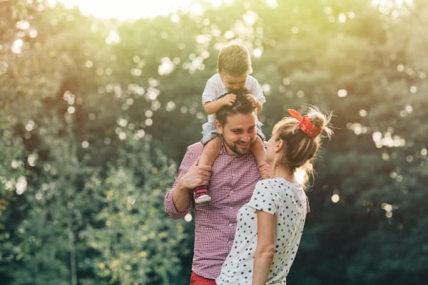 Family at a park near Keizer Station Apartments in Keizer, Oregon