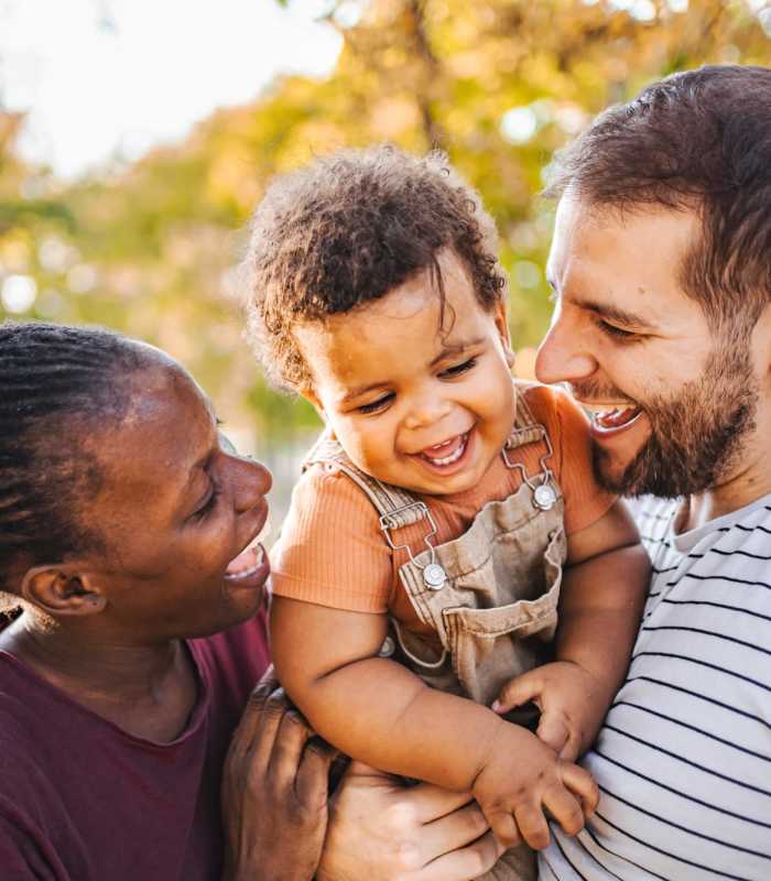 Happy family at Park Hacienda Apartments in Pleasanton, California