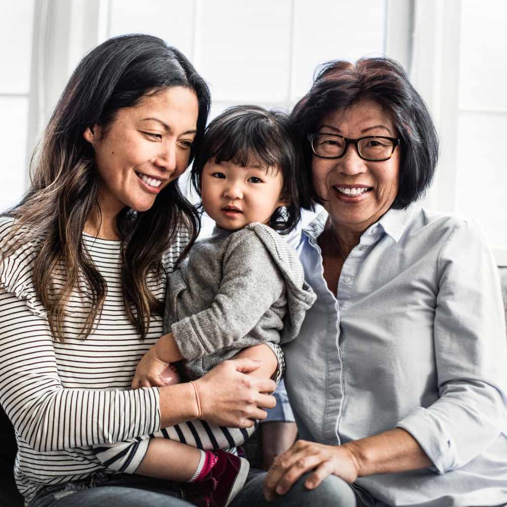 Resident with daughter and grandchild at Location Finder - Page Load Testing in Bend, Oregon