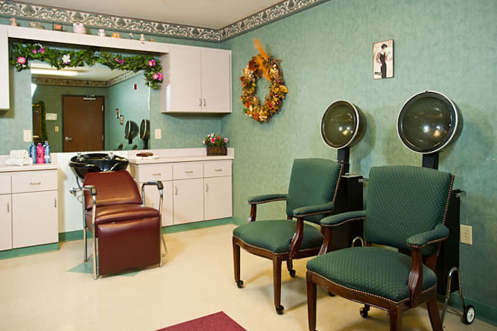 Salon at Cambridge Square Assisted Living in Rosenberg, Texas