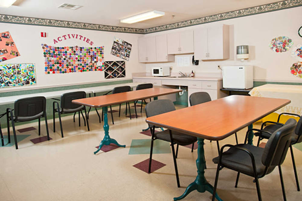 Activity room at Cambridge Square Assisted Living in Rosenberg, Texas