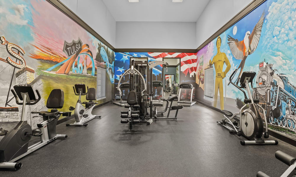 Fitness center at Windsail Apartments in Tulsa, Oklahoma