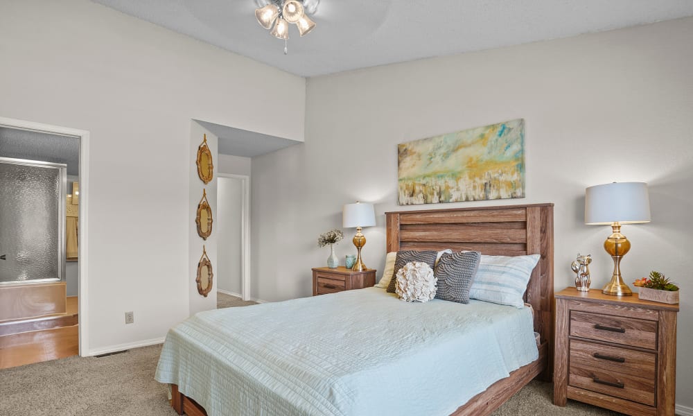The Bedroom at Creekwood Apartments in Tulsa, Oklahoma