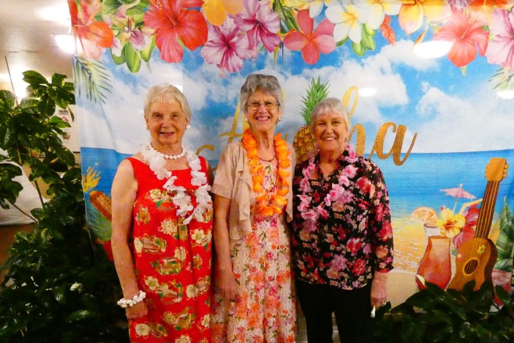 Luau at Lodi Commons Senior Living in Lodi, California