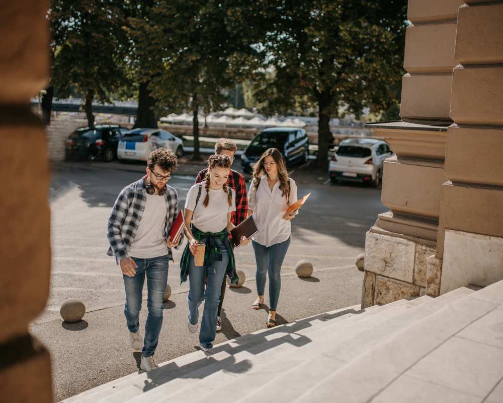  Students walking to class at 109 Tower in Miami, Florida