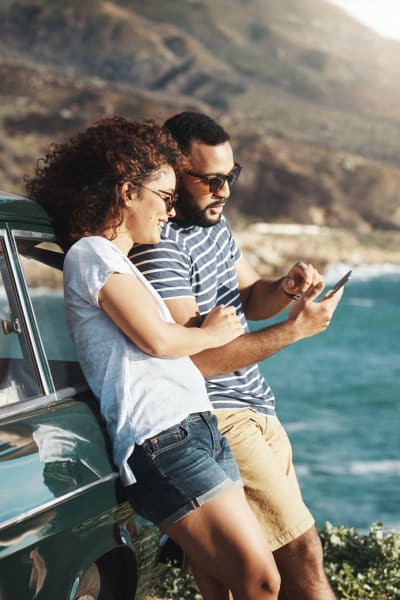 A couple at the beach near Jamacha Point Self Storage in Spring Valley, California