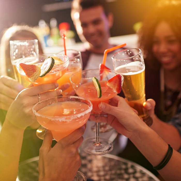 Resident friends enjoying a beer at a local craft brewery near The Commons in Cincinnati, Ohio