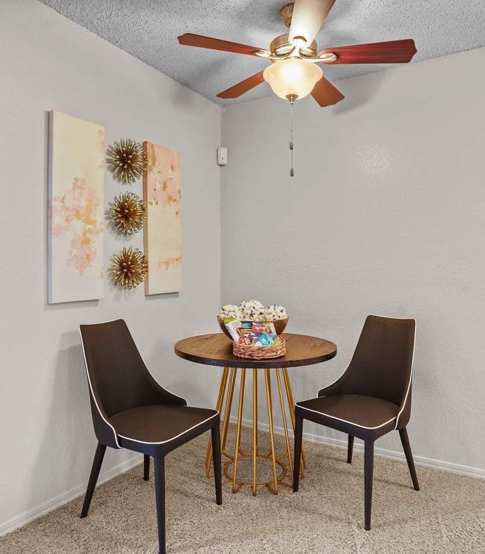 Dining room at Sunchase Apartments in Tulsa, Oklahoma