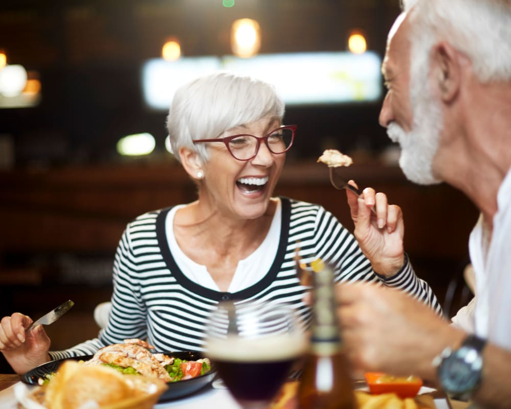 Residents having a meal near Town Center in Joint Base Lewis McChord, Washington