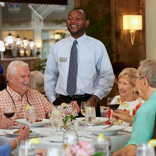 Resident dining at Celebration Village Acworth in Acworth, Georgia