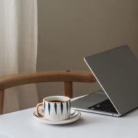 Laptop in desk near Wallace Terrace Apartments in Charlotte, North Carolina 