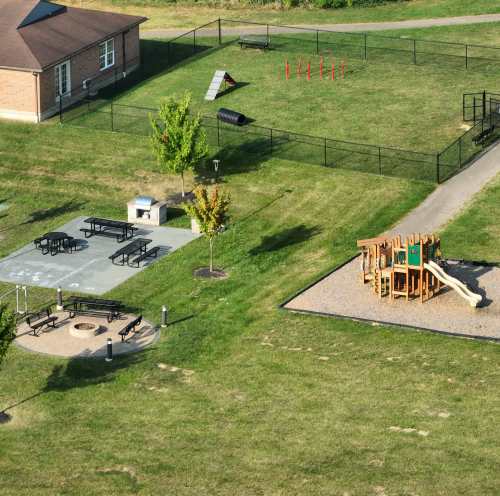 Overhead view of the playground at Miamiview Apartments in Cleves, Ohio