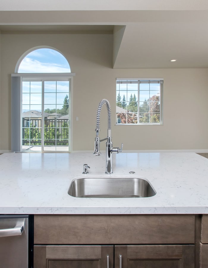 modern sink in the kitchen at The Boulders at Fountaingrove in Santa Rosa, California