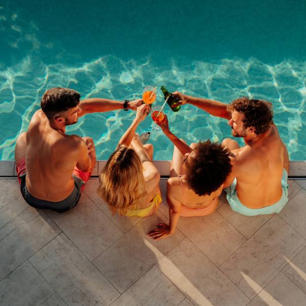 Residents in pool at The Quarters at Stillwater in Stillwater, Oklahoma