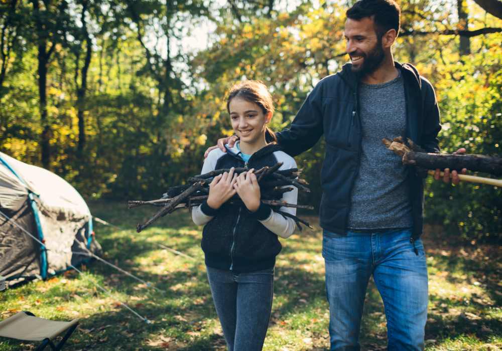 Foundry on Fifth residents on a hike in the woods near Renton, Washington