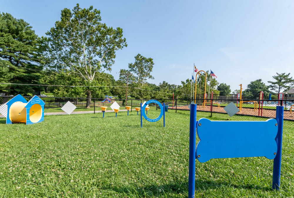 Fenced dog park available at Arbors at Edenbridge Apartments & Townhomes in Parkville, MD