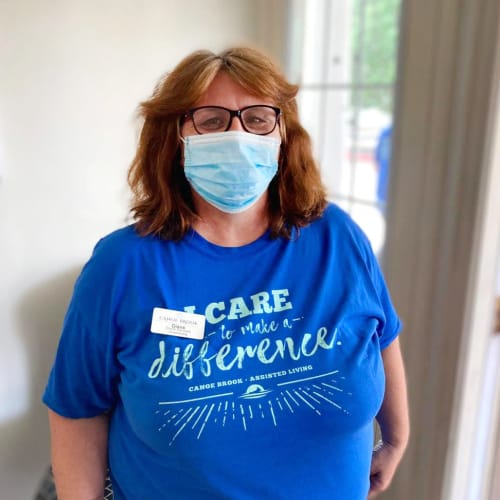 Care taker loving where they work at Canoe Brook Assisted Living in Broken Arrow, Oklahoma