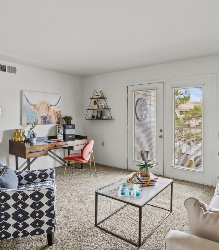 Spacious living room at Shadow Ridge Apartments in El Paso, Texas