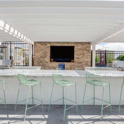 Outdoor grill area at The Wright Apartments in Centennial, Colorado