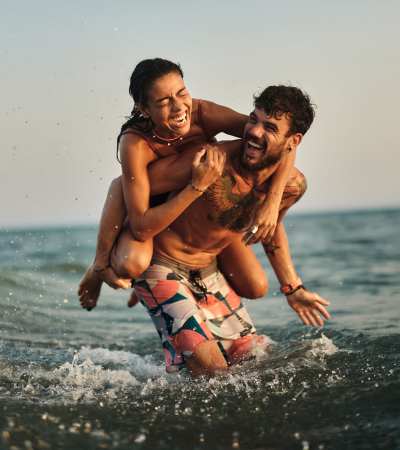 Residents at beach near Elan 41 Apartments in Seattle, Washington