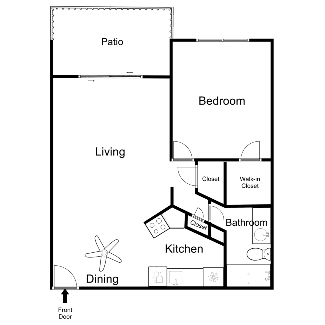Open-Concept 1-Bedroom home at Lincoln Villa near San Rafael, California