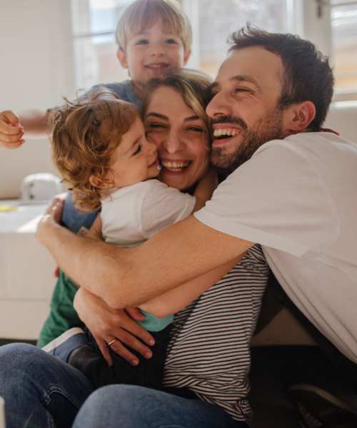Resident family at Perry Street Lofts in Petersburg, Virginia, 