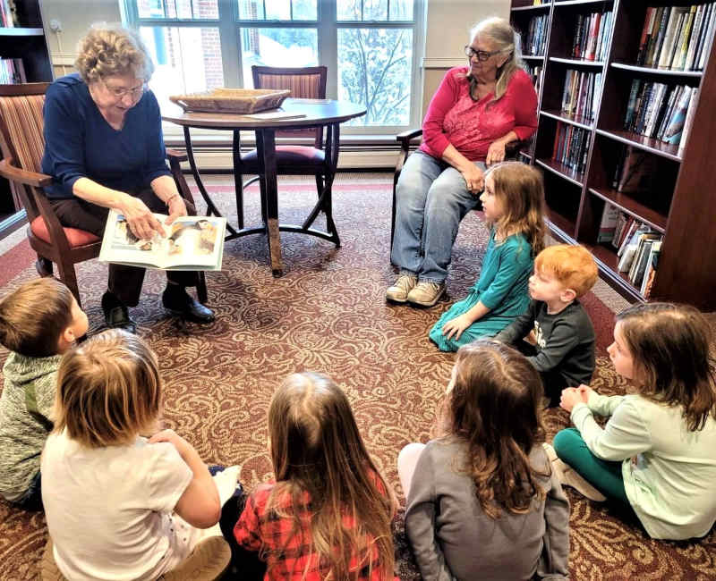 Story telling at Ebenezer Ridges Campus in Burnsville, Minnesota