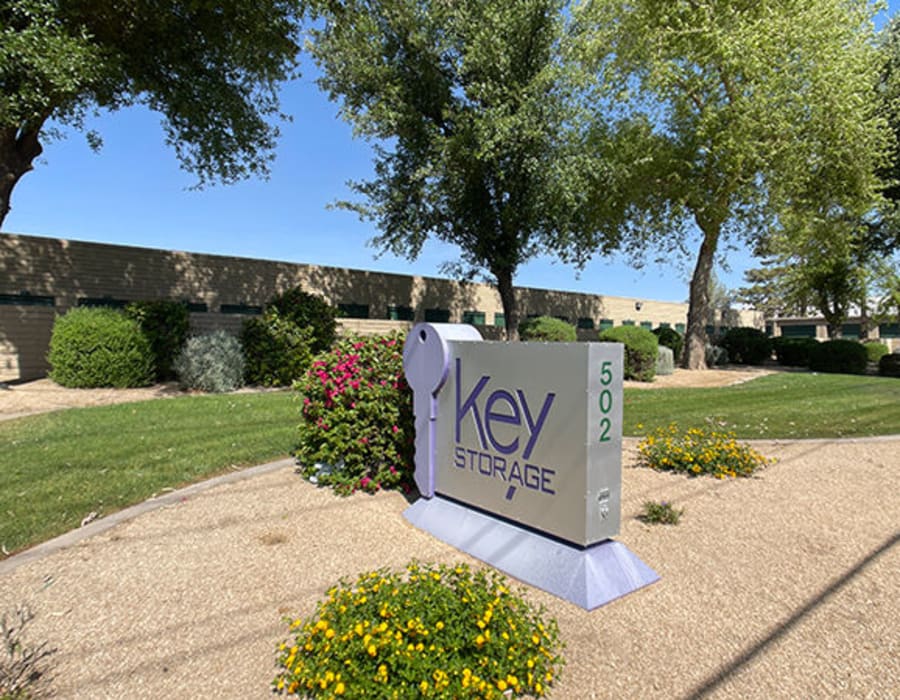 Branding and signage in front of Key Storage - Scottsdale in Scottsdale, Arizona