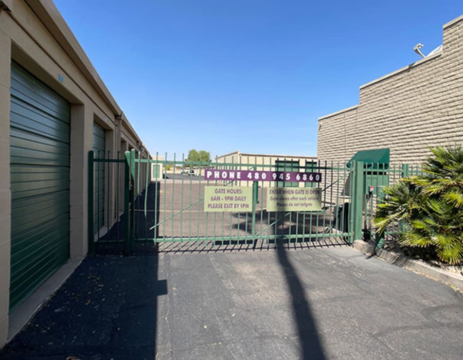 Gated entryway at Key Storage - Scottsdale in Scottsdale, Arizona