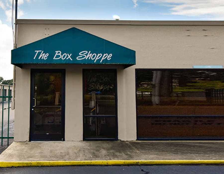 Entrance to the box shoppe at Key Storage - Corporate in Memphis, Tennessee