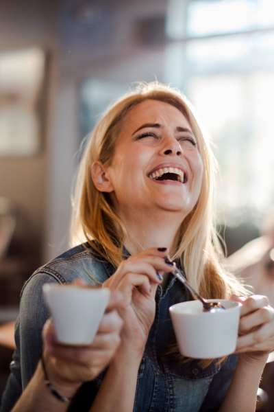 Resident enjoying some coffee at a cool cafe near Lakeview in Reno, Nevada