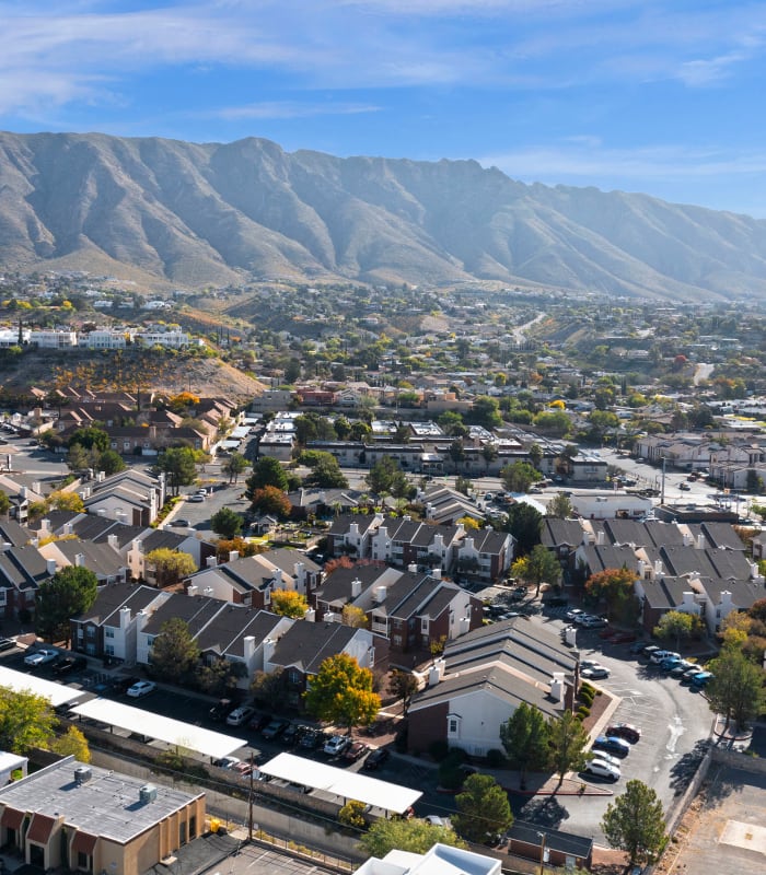 Aerial view at The Crest Apartments in El Paso, Texas