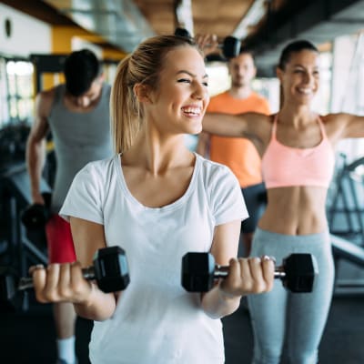 Residents working out at gym near Bard Estates in Port Hueneme, California