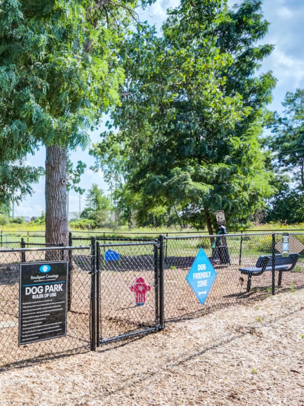 Fenced dog park at Brockport Crossings Apartments & Townhomes in Brockport, New York