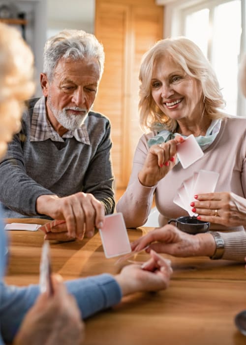 Residents playing cards together at The Pillars of Prospect Park in Minneapolis, Minnesota