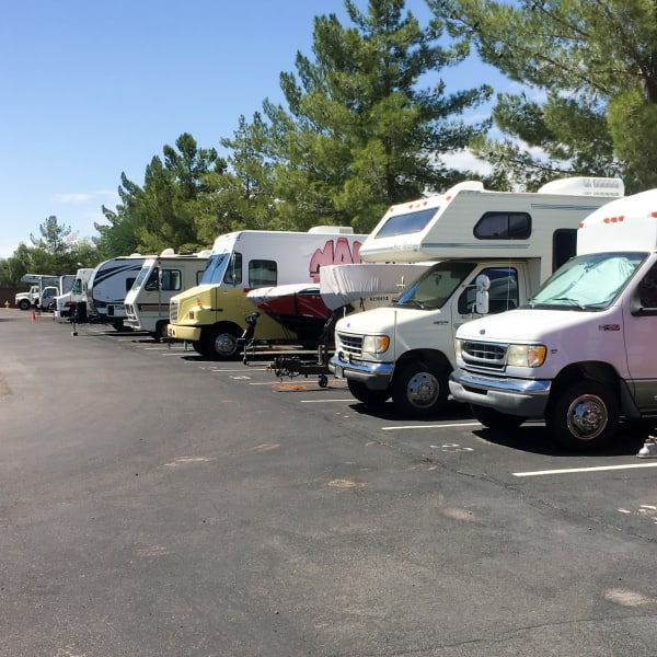 RVs and boats stored at StorQuest Self Storage in Jamul, California