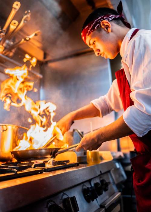 Table with a variety of tasty foods at Tuscan Gardens of Venetia Bay in Venice, Florida