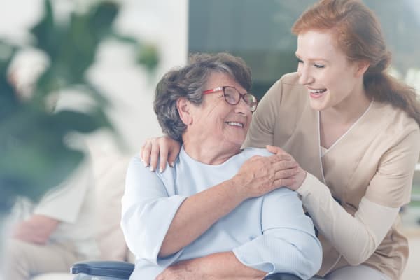 Our staff taking care of a resident at Grace Manor Assisted Living in Nashville, Tennessee