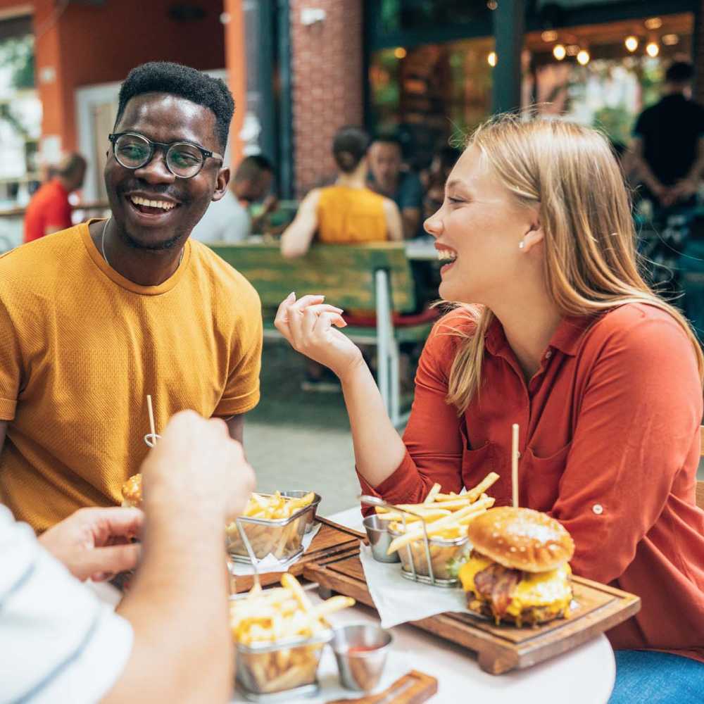 Residents about to dive into delicious food in their favorite restaurant near Haven at Enka Lake in Candler, North Carolina