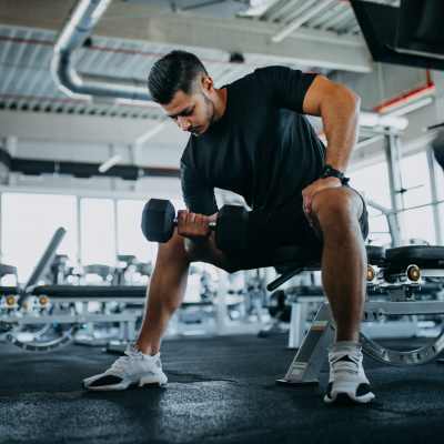 Resident doing workout at Lofton Place in Tampa, Florida
