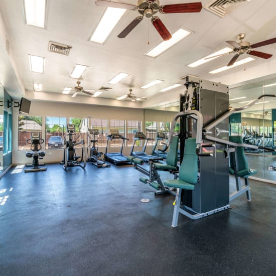 Fitness center at Waterside Apartments in Houston, Texas