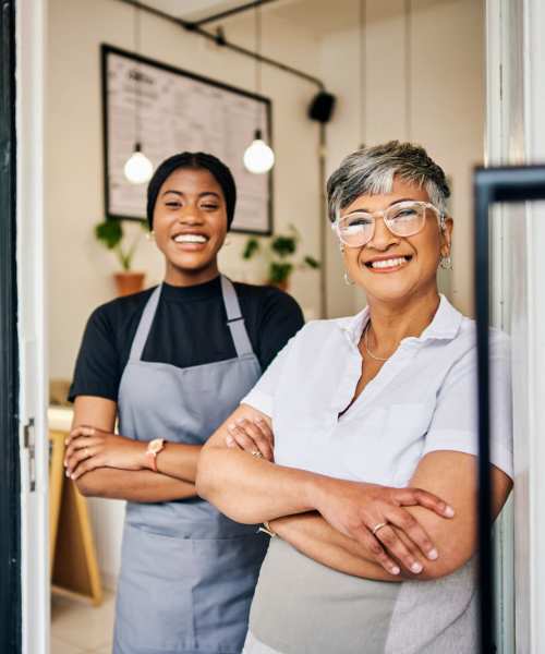 Employees at a shop near Brentwood Apartments in Portland, Oregon
