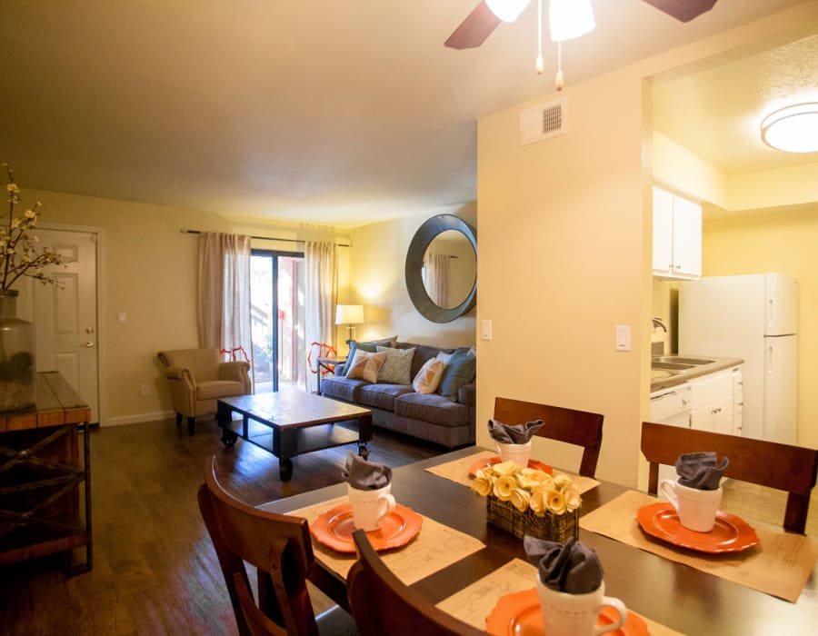 Dining room at Harvest Glen affordable apartments
