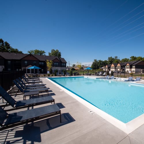 Enjoy a resident swimming pool at Gentry East Apartments in Cincinnati, Ohio