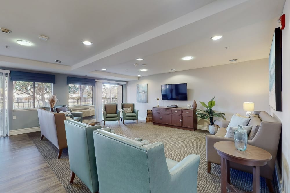Activity room with a snack bar at Citrus Place in Riverside, California